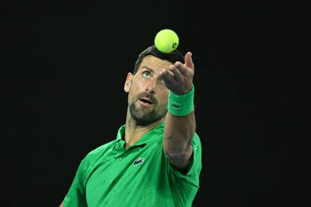 TENNIS AUSTRALIAN OPEN, Novak Djokovic of Serbia prepares to serve during the Men™s 1st round match against Pedro Martinez of Spain on day 2 of the 2026 Australian Open tennis tournament at Melbourne Park in Melbourne, Monday, January 19, 2026. ( NO ARCHIVING MELBOURNE VICTORIA AUSTRALIA  Copyright: xJAMESxROSSx 20260119150316397923