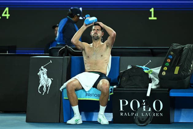 TENNIS AUSTRALIAN OPEN, Novak Djokovic of Serbia in action during the Men™s 1st round match against Pedro Martinez of Spain on day 2 of the 2026 Australian Open tennis tournament at Melbourne Park in Melbourne, Monday, January 19, 2026. ( NO ARCHIVING MELBOURNE VICTORIA AUSTRALIA  Copyright: xJAMESxROSSx 20260119116898856659