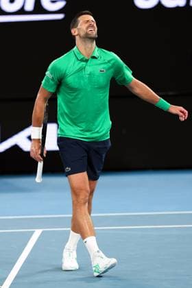 Novak Djokovic frustrated during his first round match Australian Open tennis tournament, Day Two, Melbourne Park, Australia - 19 Jan 2026Melbourne Melbourne Park Victoria (VIC) Australia  Copyright: xRachelxBach Shutterstockx 16303002fj
