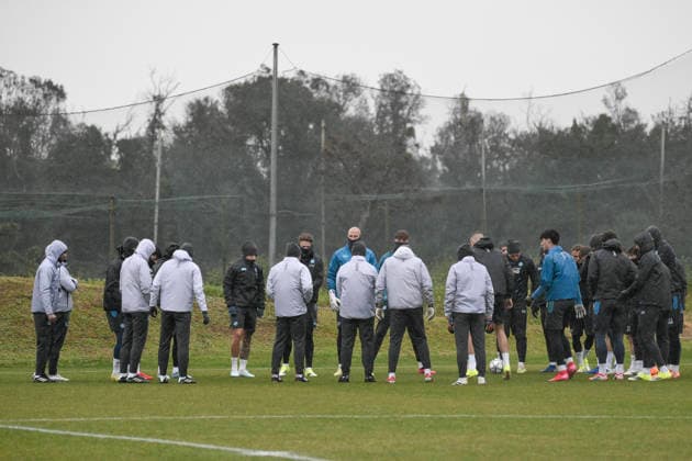 January 19, 2026, Castel Volturno, Caserta: Napoli™s team attends a training session in Castel Volturno ( Caserta) , Italy, 19 january 2026. Ssc Napoli will face Fc Copenhagen in their UEFA Champions League match on 20 january 2026. ANSA CIRO FUSCO. Champions League: Copenhagen Vs Napoli  - ZUMAa110 20260119_zaf_a110_027 Copyright: xCiroxFuscox