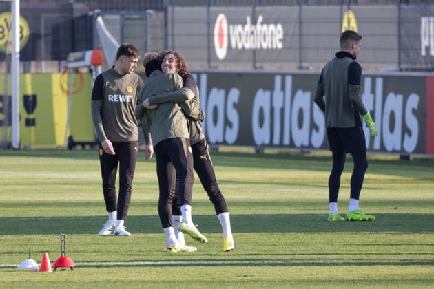 19 01 2026, xgrfx, Football UEFA Champions League, Borussia Dortmund Training v l Fabio Silva Borussia Dortmund DFL DFB REGULATIONS PROHIBIT ANY USE OF PHOTOGRAPHS as IMAGE SEQUENCES and or QUASI VIDEO Dortmund