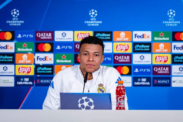Real Madrid C.F. Training Session And press conference, PK, Pressekonferenz - UEFA Champions League 2025 26 League Phase MD7 Kylian Mbappe of Real Madrid speaks during the Press Conference ahead of the UEFA Champions League 2024 25 match against AS Monaco at Ciudad Real Madrid on January 19, 2026 in Madrid, Spain. Valdebebas Ciudad Real Madrid Madrid Spain Copyright: xAlbertoxGardinx AGardin_20260119_Foot_Champ_ReaMad_Press_0915