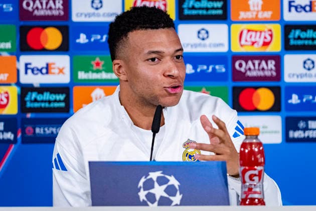 Real Madrid C.F. Training Session And press conference, PK, Pressekonferenz - UEFA Champions League 2025 26 League Phase MD7 Kylian Mbappe of Real Madrid speaks during the Press Conference ahead of the UEFA Champions League 2024 25 match against AS Monaco at Ciudad Real Madrid on January 19, 2026 in Madrid, Spain. Valdebebas Ciudad Real Madrid Madrid Spain Copyright: xAlbertoxGardinx AGardin_20260119_Foot_Champ_ReaMad_Press_0916