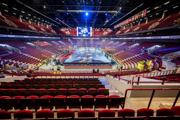 260119 Interior view of Malmö Arena ahead of the EHF European Handball Championship preliminary round match between the Netherlands and Croatia on January 19, 2026 in Malmö Photo Petter Arvidson BILDBYRAN kod PA PA1126 handball handball handballs em 2026 nederländerna netherlands croatia kroatien ehf european handball championship bbeng grappa33 arena malmö arena interiör  Copyright: PETTERxARVIDSON BB260119PA004