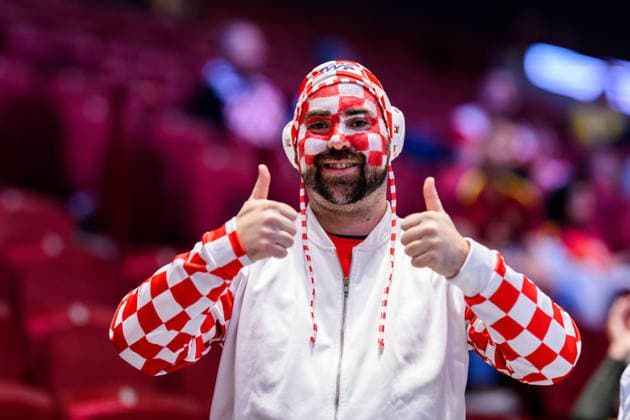 260119 Fans of Croatia ahead of the EHF European Handball Championship preliminary round match between the Netherlands and Croatia on January 19, 2026 in Malmö. Photo: Petter Arvidson BILDBYRAN kod PA PA1126 handball handboll handball handbolls-em 2026 nederländerna netherlands croatia kroatien ehf european handball championship bbeng grappa33 *** 260119 Fans of Croatia ahead of the EHF European Handball Championship preliminary round match between the Netherlands and Croatia on January 19, 2026 in Malmö Photo Petter Arvidson BILDBYRAN kod PA PA1126 handball handball handballs em 2026 nederländerna netherlands croatia kroatien ehf european handball championship bbeng grappa33  Copyright: PETTERxARVIDSON BB260119PA006