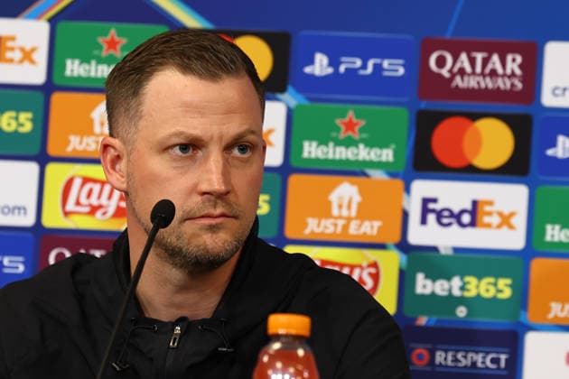 January 19, 2026, Copenaghen, Denmark, Italy: Jacob Neestrup coach of F.C. Copenaghen during a press conference, PK, Pressekonferenz head of the UEFA Champions League 2025 26 League Phase MD7 match between F.C. Copenhagen and SSC Napoli at Parken Stadium in Copenhagen, Denmark, on January 19, 2026 Copenaghen Italy - ZUMAl131 20260119_zsp_l131_003 Copyright: xCiroxDexLucax
