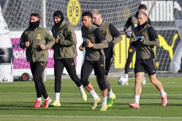 19 01 2026, xgrfx, Football UEFA Champions League, Borussia Dortmund Training v l Salih Özcan, Emre Can, Felix Nmecha, Julian Ryerson Borussia Dortmund DFL DFB REGULATIONS PROHIBIT ANY USE OF PHOTOGRAPHS as IMAGE SEQUENCES and or QUASI VIDEO Dortmund