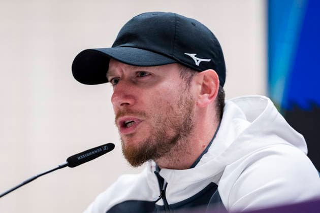 AS Monaco Training Session And press conference, PK, Pressekonferenz - UEFA Champions League 2025 26 League Phase MD7 Sebastien Pocognoli, head coach of AS Monaco, speaks during the Training Session and Press Conference ahead of the UEFA Champions League 2024 25 match against Real Madrid at Estadio Santiago Bernabeu on January 19, 2026 in Madrid, Spain. Madrid Estadio Santiago Bernabeu Madrid Spain Copyright: xAlbertoxGardinx AGardin_20260119_Foot_Champ_AS_Monaco_Press_0102