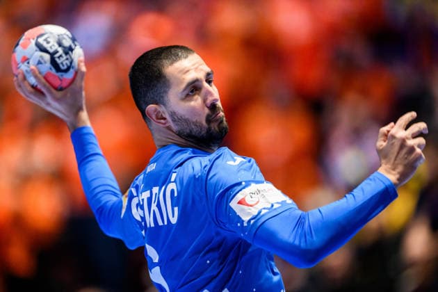 260119 Mario Sostaric of Croatia during the EHF European Handball Championship preliminary round match between the Netherlands and Croatia on January 19, 2026 in Malmö Photo Petter Arvidson BILDBYRAN kod PA PA1126 handball handball handball handballs em 2026 nederländerna netherlands croatia kroatien ehf european handball championship bbeng grappa33  Copyright: PETTERxARVIDSON BB260119PA012