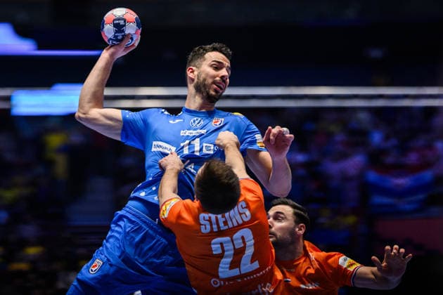 260119 Zvonimir Srna of Croatia during the EHF European Handball Championship preliminary round match between the Netherlands and Croatia on January 19, 2026 in Malmö Photo Petter Arvidson BILDBYRAN kod PA PA1126 handball handball handball handballs em 2026 nederländerna netherlands croatia kroatien ehf european handball championship bbeng grappa33  Copyright: PETTERxARVIDSON BB260119PA015