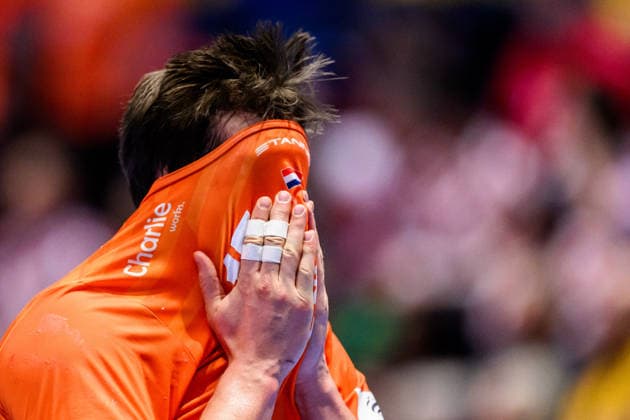 260119 Lars Kooij of the Netherlands looks dejected during the EHF European Handball Championship preliminary round match between the Netherlands and Croatia on January 19, 2026 in Malmö Photo Petter Arvidson BILDBYRAN kod PA PA1126 handball handball handball handballs em 2026 nederländerna netherlands croatia kroatien ehf european handball championship bbeng grappa33 depp  Copyright: PETTERxARVIDSON BB260119PA025