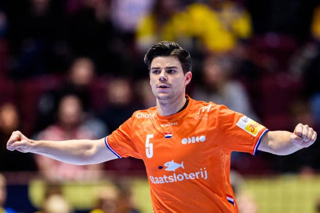 260119 Rutger ten Velde of the Netherlands celebrates during the EHF European Handball Championship preliminary round match between the Netherlands and Croatia on January 19, 2026 in Malmö Photo Petter Arvidson BILDBYRAN kod PA PA1126 handball handball handball handballs em 2026 nederländerna netherlands croatia kroatien ehf european handball championship bbeng grappa33 jubel  Copyright: PETTERxARVIDSON BB260119PA028