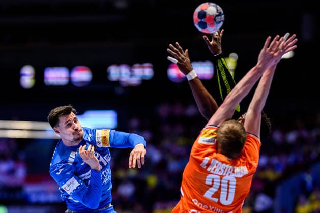 260119 Ivan Martinovic of Croatia during the EHF European Handball Championship preliminary round match between the Netherlands and Croatia on January 19, 2026 in Malmö Photo Petter Arvidson BILDBYRAN kod PA PA1126 handball handball handballs em 2026 nederländerna netherlands croatia kroatien ehf european handball championship bbeng grappa33  Copyright: PETTERxARVIDSON BB260119PA029