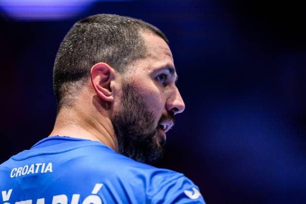 260119 Mario Sostaric of Croatia during the EHF European Handball Championship preliminary round match between the Netherlands and Croatia on January 19, 2026 in Malmö Photo Petter Arvidson BILDBYRAN kod PA PA1126 handball handball handball handballs em 2026 nederländerna netherlands croatia kroatien ehf european handball championship bbeng grappa33  Copyright: PETTERxARVIDSON BB260119PA036