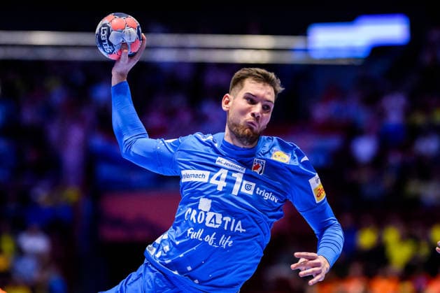 260119 Tin Lucin of Croatia during the EHF European Handball Championship preliminary round match between the Netherlands and Croatia on January 19, 2026 in Malmö Photo Petter Arvidson BILDBYRAN kod PA PA1126 handball handball handballs em 2026 nederländerna netherlands croatia kroatien ehf european handball championship bbeng grappa33  Copyright: PETTERxARVIDSON BB260119PA034