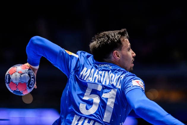 260119 Ivan Martinovic of Croatia during the EHF European Handball Championship preliminary round match between the Netherlands and Croatia on January 19, 2026 in Malmö Photo Petter Arvidson BILDBYRAN kod PA PA1126 handball handball handballs em 2026 nederländerna netherlands croatia kroatien ehf european handball championship bbeng grappa33  Copyright: PETTERxARVIDSON BB260119PA035