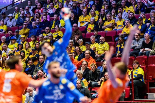 260119 Audience during the EHF European Handball Championship preliminary round match between the Netherlands and Croatia on January 19, 2026 in Malmö Photo Petter Arvidson BILDBYRAN kod PA PA1126 handball handboll handball handbolls em 2026 nederländerna netherlands croatia kroatien ehf european handball championship bbeng grappa33publik  Copyright: PETTERxARVIDSON BB260119PA041