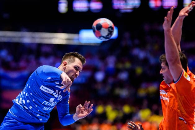 260119 Tin Lucin of Croatia during the EHF European Handball Championship preliminary round match between the Netherlands and Croatia on January 19, 2026 in Malmö Photo Petter Arvidson BILDBYRAN kod PA PA1126 handball handball handballs em 2026 nederländerna netherlands croatia kroatien ehf european handball championship bbeng grappa33  Copyright: PETTERxARVIDSON BB260119PA042