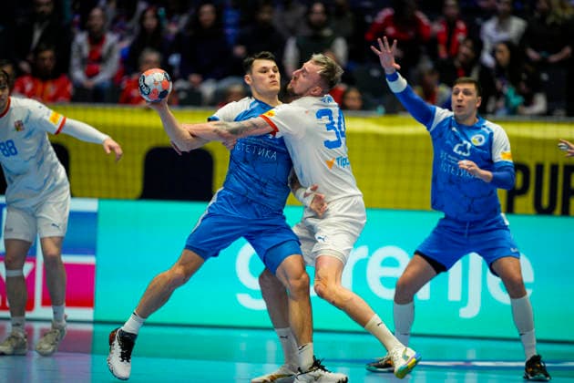 European Handball Championship, Czech Republic Ukraine Baerum 20260119 The Czech Republic s Dominik Solak during the EC handball match between the Czech Republic and Ukraine in the Unity arena Photo Stian Lysberg Solum NTB Baerum Norway EDITORIAL USE ONLY RESTRICTED USE FOR BETTING COMPANIES  Copyright: xStianxLysbergxSolumx xNTBx