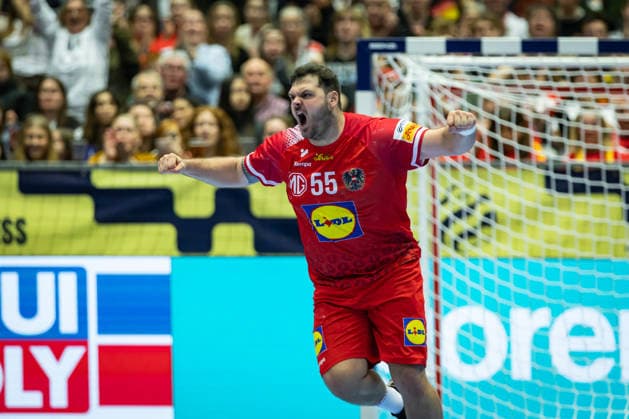 HERNING, DENMARK - JANUARY 19: celebration goal celebration Tobias Wagner (Austria, 55) during the EHF EURO 2026 match between Austria vs Serbia at Jyske Bank Boxen Arena on matchday 3 of the Group Matches Group A on January 19, 2026 in Herning, Denmark. Midtjylland Denmark Copyright: xMarioxM.xKobergx