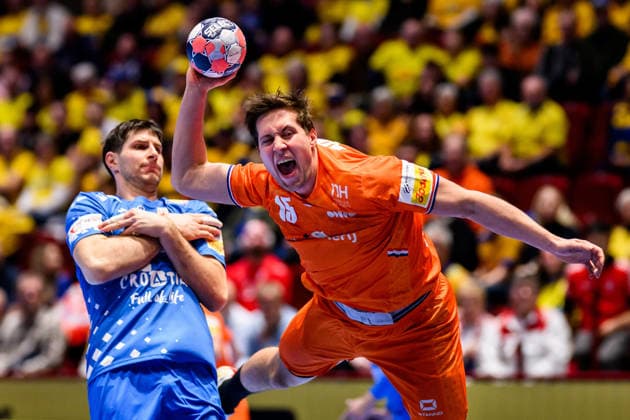 260119 Lars Kooij of the Netherlands during the EHF European Handball Championship preliminary round match between the Netherlands and Croatia on January 19, 2026 in Malmö Photo Petter Arvidson BILDBYRAN kod PA PA1126 handball handball handball handballs em 2026 nederländerna netherlands croatia kroatien ehf european handball championship bbeng grappa33  Copyright: PETTERxARVIDSON BB260119PA048