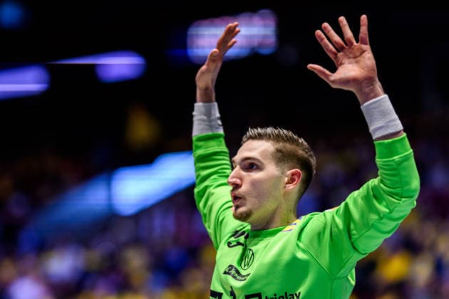 260119 Goalkeeper Dominik Kuzmanovic of Croatia during the EHF European Handball Championship preliminary round match between the Netherlands and Croatia on January 19, 2026 in Malmö Photo Petter Arvidson BILDBYRAN kod PA PA1126 handball handboll handball handbolls em 2026 nederländerna netherlands croatia kroatien ehf european handball championship bbeng grappa33  Copyright: PETTERxARVIDSON BB260119PA050