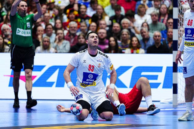 Mijajlo Marsenic Serbia, 93 DEN, Austria vs Serbia, Handball, EHF European Championship 2026, Group A, Matchday 3, 19 01 2026 DEN, Austria vs Serbia, Handball, EHF European Championship 2026, Group A, Matchday 3, 19 01 2026 Herning Copyright: xEibner-Pressefoto MarcelxvonxFehrnx EP_MFN