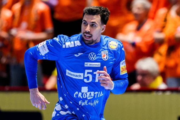 260119 Ivan Martinovic of Croatia during the EHF European Handball Championship preliminary round match between the Netherlands and Croatia on January 19, 2026 in Malmö Photo Petter Arvidson BILDBYRAN kod PA PA1126 handball handball handballs em 2026 nederländerna netherlands croatia kroatien ehf european handball championship bbeng grappa33  Copyright: PETTERxARVIDSON BB260119PA069