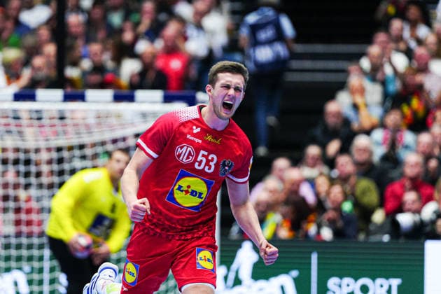 Goal celebration Nikola Bilyk Austria, 53 DEN, Austria vs Serbia, Handball, EHF European Championship 2026, Group A, Matchday 3, 19 01 2026 DEN, Austria vs Serbia, Handball, EHF European Championship 2026, Group A, Matchday 3, 19 01 2026 Herning Copyright: xEibner-Pressefoto MarcelxvonxFehrnx EP_MFN