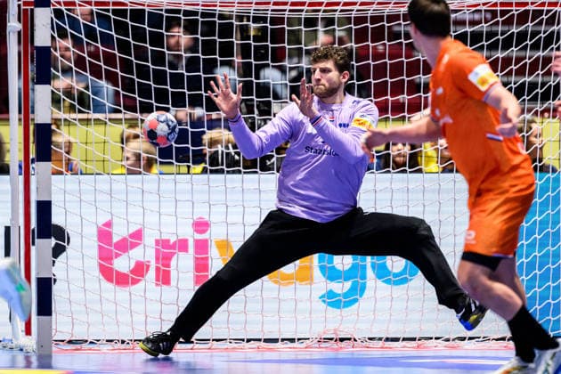 260119 Goalkeeper Matthias Rex Dorgelo of the Netherlands during the EHF European Handball Championship preliminary round match between the Netherlands and Croatia on January 19, 2026 in Malmö Photo Petter Arvidson BILDBYRAN kod PA PA1126 handball handboll handball handbolls em 2026 nederländerna netherlands croatia kroatien ehf european handball championship bbeng grappa33  Copyright: PETTERxARVIDSON BB260119PA077