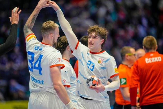 European Handball Championship, Czech Republic Ukraine Baerum 20260119 The Czech Republic s Matej Nantl left and Jonas Josef during the EC handball match between the Czech Republic and Ukraine in the Unity arena Photo Stian Lysberg Solum NTB Baerum Norway EDITORIAL USE ONLY RESTRICTED USE FOR BETTING COMPANIES  Copyright: xStianxLysbergxSolumx xNTBx
