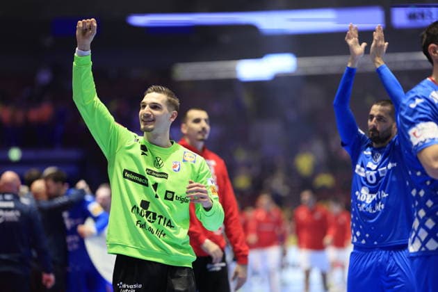 MALMÖ, SWEDEN 20260119 Croatia celebrates the win in the group stage match of the European Handball Championship between the Netherlands and Croatia at Malmö Arena, Malmö, Sweden, January 19, 2026 MALMÖ SWEDEN x10600x  Copyright: xAndreasxHillergren TTx EUROPEAN HANDBALL CHAMPIONSHIP 2026 NETHERLANDS - CROATIA
