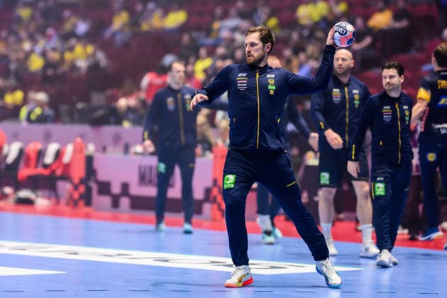 260119 Albin Lagergren of Sweden ahead of the EHF European Handball Championship preliminary round match between Georgia and Sweden on January 19, 2026 in Malmö Photo Petter Arvidson BILDBYRAN kod PA PA1125 handball handball handball handballs em 2026 georgia sverige sweden ehf european handball championship georgia bbeng  Copyright: PETTERxARVIDSON BB260119PA097