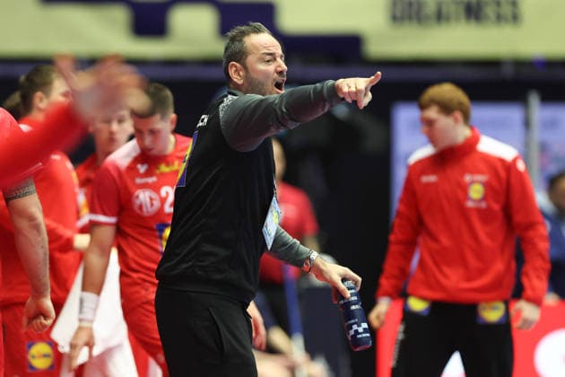 Austria Serbia, EHF Handball European Championship 2026 Coach Iker Romero Austria Handball EHF European Championship, International match between Austria and Serbia on January 19, 2026 in Herning Denmark , Herning Denmark Jyske Bank Boxing
