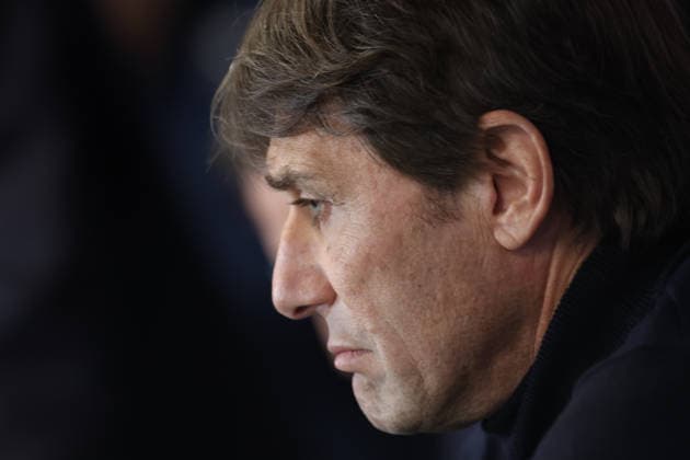 January 19, 2026, Copenaghen, Denmark, Italy: Antonio Conte coach of Napoli during a press conference, PK, Pressekonferenz head the UEFA Champions League 2025 26 League Phase MD7 match between F.C. Copenhagen and SSC Napoli at Parken Stadium in Copenhagen, Denmark, on January 19, 2026 Copenaghen Italy - ZUMAl131 20260119_zsp_l131_007 Copyright: xCiroxDexLucax