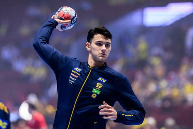 260119 Nikola Roganovic of Sweden ahead of the EHF European Handball Championship preliminary round match between Georgia and Sweden on January 19, 2026 in Malmö Photo Petter Arvidson BILDBYRAN kod PA PA1125 handball handball handball handballs em 2026 georgien sverige sweden ehf european handball championship georgia bbeng  Copyright: PETTERxARVIDSON BB260119PA099