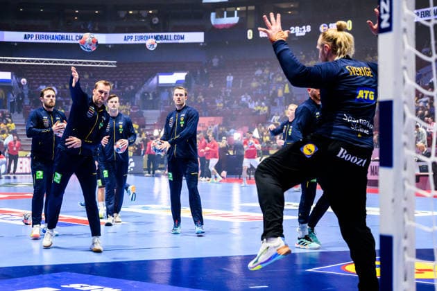 260119 Max Darj of Sweden ahead of the EHF European Handball Championship preliminary round match between Georgia and Sweden on January 19, 2026 in Malmö Photo Petter Arvidson BILDBYRAN kod PA PA1125 handball handball handball handballs em 2026 georgia sverige sweden ehf european handball championship georgia bbeng  Copyright: PETTERxARVIDSON BB260119PA100