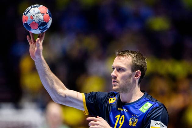 260119 Felix Claar of Sweden during the EHF European Handball Championship preliminary round match between Georgia and Sweden on January 19, 2026 in Malmö Photo Petter Arvidson BILDBYRAN kod PA PA1125 handball handball handball handballs em 2026 georgia sverige sweden ehf european handball championship georgia bbeng  Copyright: PETTERxARVIDSON BB260119PA116