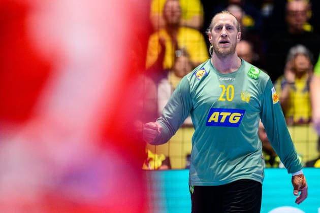 260119 Goalkeeper Mikael Appelgren of Sweden during the EHF European Handball Championship preliminary round match between Georgia and Sweden on January 19, 2026 in Malmö Photo Petter Arvidson BILDBYRAN kod PA PA1125 handball handball handball handballs em 2026 georgien sverige sweden ehf european handball championship georgia bbeng  Copyright: PETTERxARVIDSON BB260119PA121