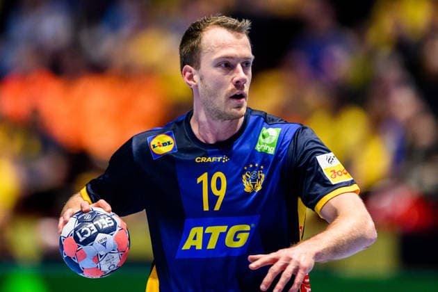 260119 Felix Claar of Sweden during the EHF European Handball Championship preliminary round match between Georgia and Sweden on January 19, 2026 in Malmö Photo Petter Arvidson BILDBYRAN kod PA PA1125 handball handball handball handballs em 2026 georgia sverige sweden ehf european handball championship georgia bbeng  Copyright: PETTERxARVIDSON BB260119PA125