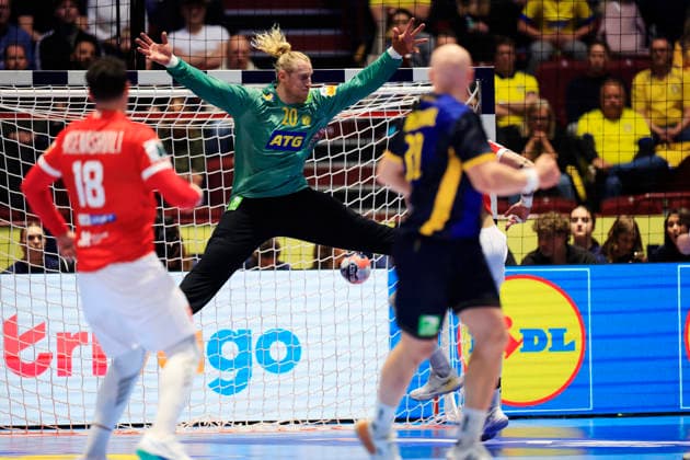MALMÖ, SWEDEN 20260119 Swedens Mikael Appelgren during the European Handball Championship Group E match between Georgia and Sweden in Malmö Arena, Malmö, Sweden, January 19, 2026 MALMÖ SWEDEN x10600x  Copyright: xAndreasxHillergren TTx HANDBOLLS-EM 2026 GEORGIEN - SVERIGE