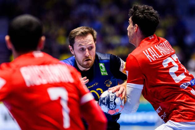 260119 Albin Lagergren of Sweden during the EHF European Handball Championship preliminary round match between Georgia and Sweden on January 19, 2026 in Malmö Photo Petter Arvidson BILDBYRAN kod PA PA1125 handball handball handball handballs em 2026 georgia sverige sweden ehf european handball championship georgia bbeng  Copyright: PETTERxARVIDSON BB260119PA130