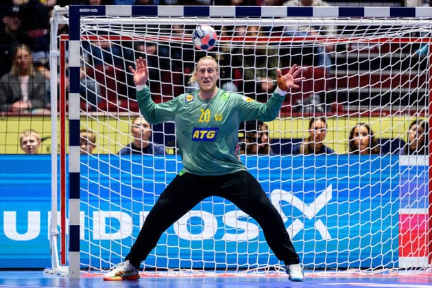 260119 Goalkeeper Mikael Appelgren of Sweden during the EHF European Handball Championship preliminary round match between Georgia and Sweden on January 19, 2026 in Malmö Photo Petter Arvidson BILDBYRAN kod PA PA1125 handball handball handball handballs em 2026 georgien sverige sweden ehf european handball championship georgia bbeng  Copyright: PETTERxARVIDSON BB260119PA135