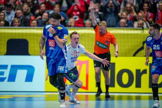 European Handball Championship 2026 France Norway Baerun 20260119 Norway s Tobias Grondahl during the European Championship handball match between France and Norway in Unity arena Photo Stian Lysberg Solum NTB Baerun Norway EDITORIAL USE ONLY RESTRICTED USE FOR BETTING COMPANIES  Copyright: xStianxLysbergxSolumx xNTBx