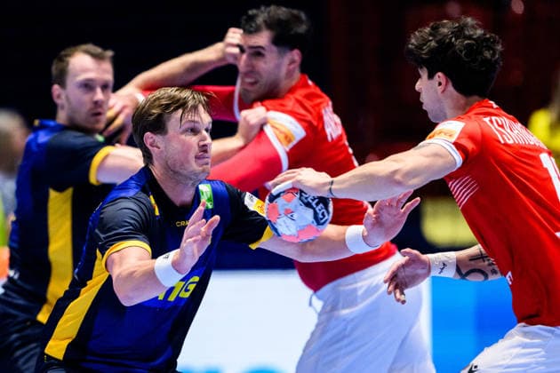 260119 Jonathan Carlsbogard of Sweden during the EHF European Handball Championship preliminary round match between Georgia and Sweden on January 19, 2026 in Malmö Photo Petter Arvidson BILDBYRAN kod PA PA1125 handball handball handball handballs em 2026 georgien sverige sweden ehf european handball championship georgia bbeng  Copyright: PETTERxARVIDSON BB260119PA143