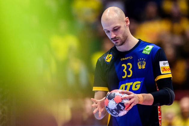 260119 Lukas Sandell of Sweden during the EHF European Handball Championship preliminary round match between Georgia and Sweden on January 19, 2026 in Malmö Photo Petter Arvidson BILDBYRAN kod PA PA1125 handball handball handball handballs em 2026 georgia sverige sweden ehf european handball championship georgia bbeng  Copyright: PETTERxARVIDSON BB260119PA144