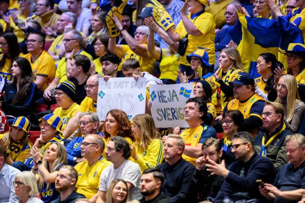260119 Spectators in the stands during the EHF European Handball Championship preliminary round match between Georgia and Sweden on January 19, 2026 in Malmö Photo Petter Arvidson BILDBYRAN kod PA PA1125 handball handball handball handballs em 2026 georgia sverige sweden ehf european handball championship georgia bbeng publik  Copyright: PETTERxARVIDSON BB260119PA147