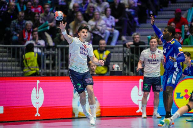 European Handball Championship 2026 France Norway Baerun 20260119 Norway s Simen Lyse during the European Championship handball match between France and Norway in Unity arena Photo Stian Lysberg Solum NTB Baerun Norway EDITORIAL USE ONLY RESTRICTED USE FOR BETTING COMPANIES  Copyright: xStianxLysbergxSolumx xNTBx