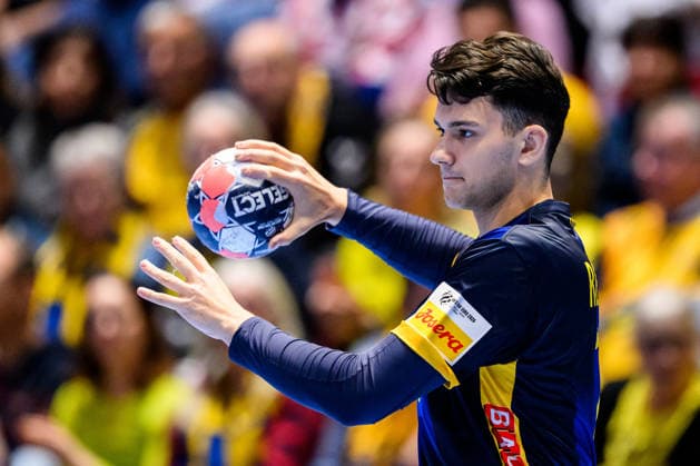 260119 Nikola Roganovic of Sweden during the EHF European Handball Championship preliminary round match between Georgia and Sweden on January 19, 2026 in Malmö Photo Petter Arvidson BILDBYRAN kod PA PA1125 handball handball handball handballs em 2026 georgia sverige sweden ehf european handball championship georgia bbeng  Copyright: PETTERxARVIDSON BB260119PA149