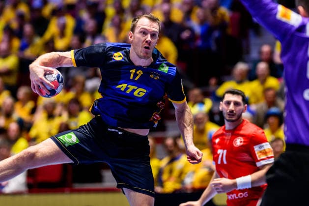 260119Felix Claar of Sweden during the EHF European Handball Championship preliminary round match between Georgia and Sweden on January 19, 2026 in Malmö Photo Petter Arvidson BILDBYRAN kod PA PA1125 handball handball handball handballs em 2026 georgien sverige sweden ehf european handball championship georgia bbeng  Copyright: PETTERxARVIDSON BB260119PA152